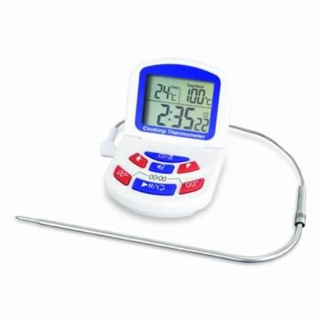 Digital oven thermometer and timer with clock