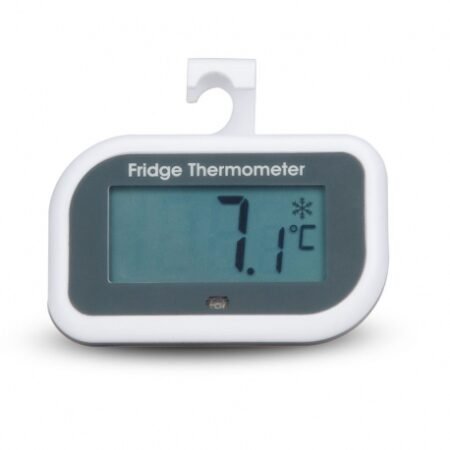 Digital fridge thermometer with safety zone indicator