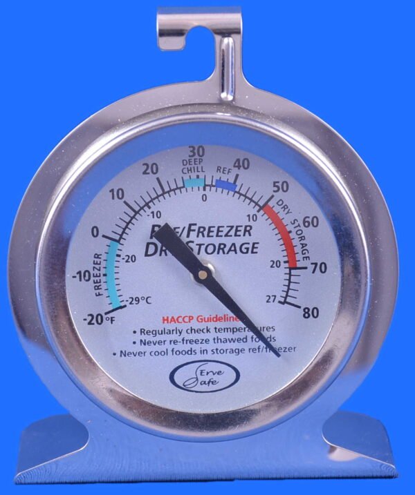 Stainless steel fridge/freezer thermometer